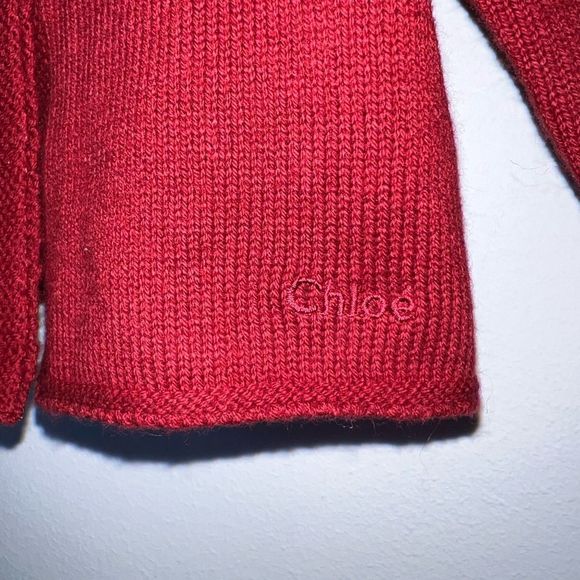 Chloé Red Button Down Cardigan - Picture 3 of 10